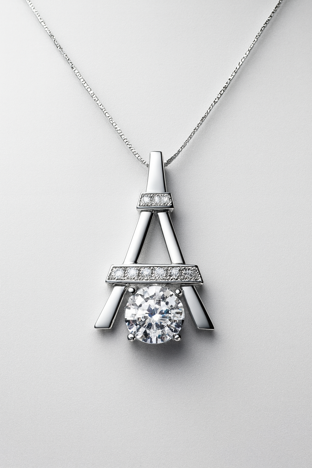 Elegant 925 Sterling Silver Moissanite 1ct Princess Pendant Necklace