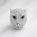 Luxury 925 Sterling Silver Panther Moissanite Pendant 1.5ct