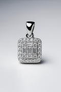 Luxury 925 Sterling Silver Square Moissanite 1ct Pendant Charm