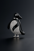 925 Sterling Silver Penguin Moissanite Pendant 1.5ct Animal Design