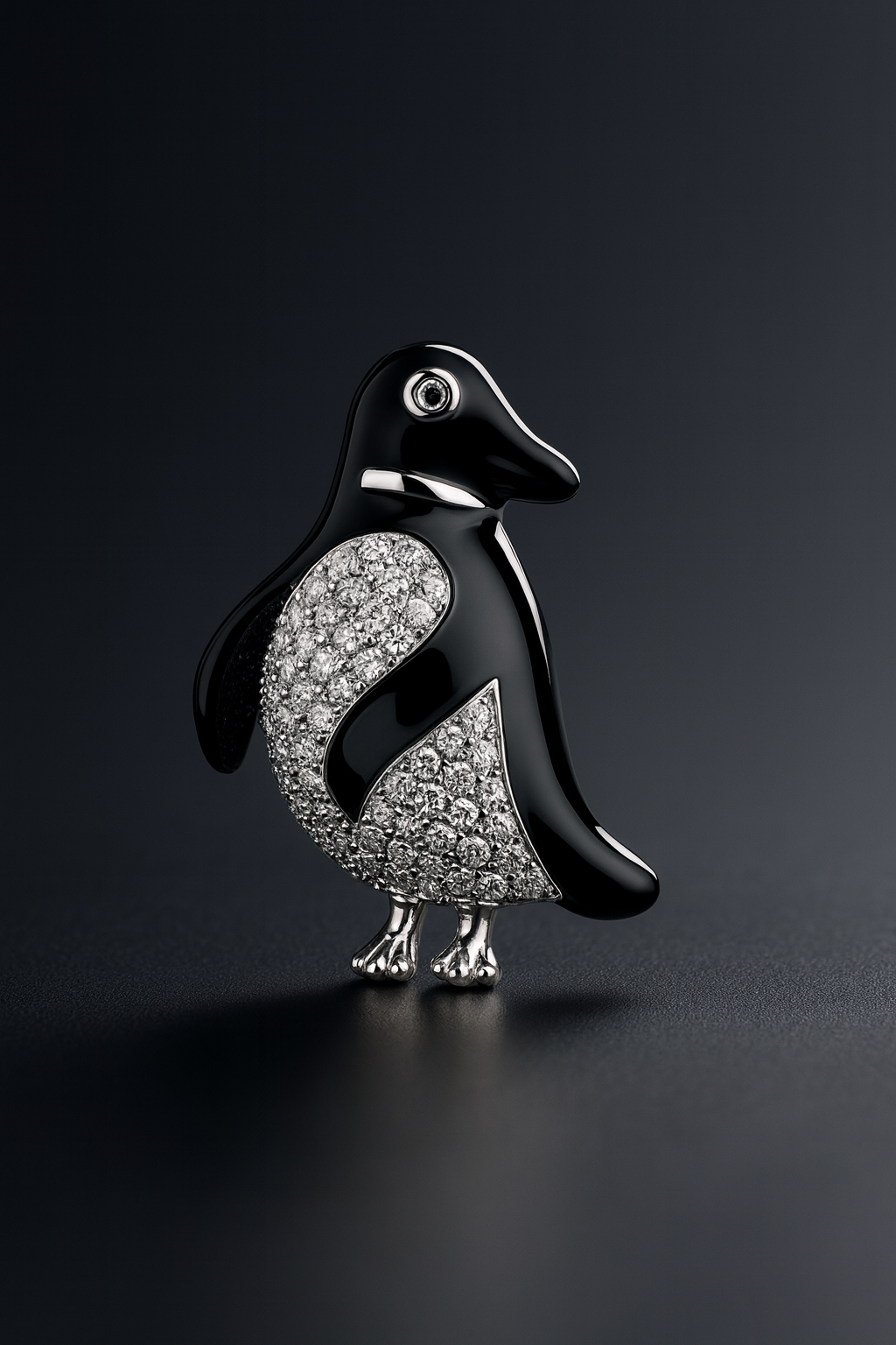 925 Sterling Silver Penguin Moissanite Pendant 1.5ct Animal Design