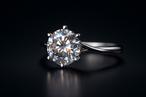 925 Sterling Silver 2ct Moissanite Solitaire Ring, Size 5