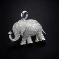 Luxury 925 Sterling Silver Moissanite Elephant Pendant 2ct