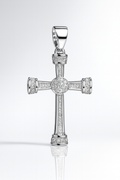 925 Sterling Silver Moissanite 1ct Cross Pendant