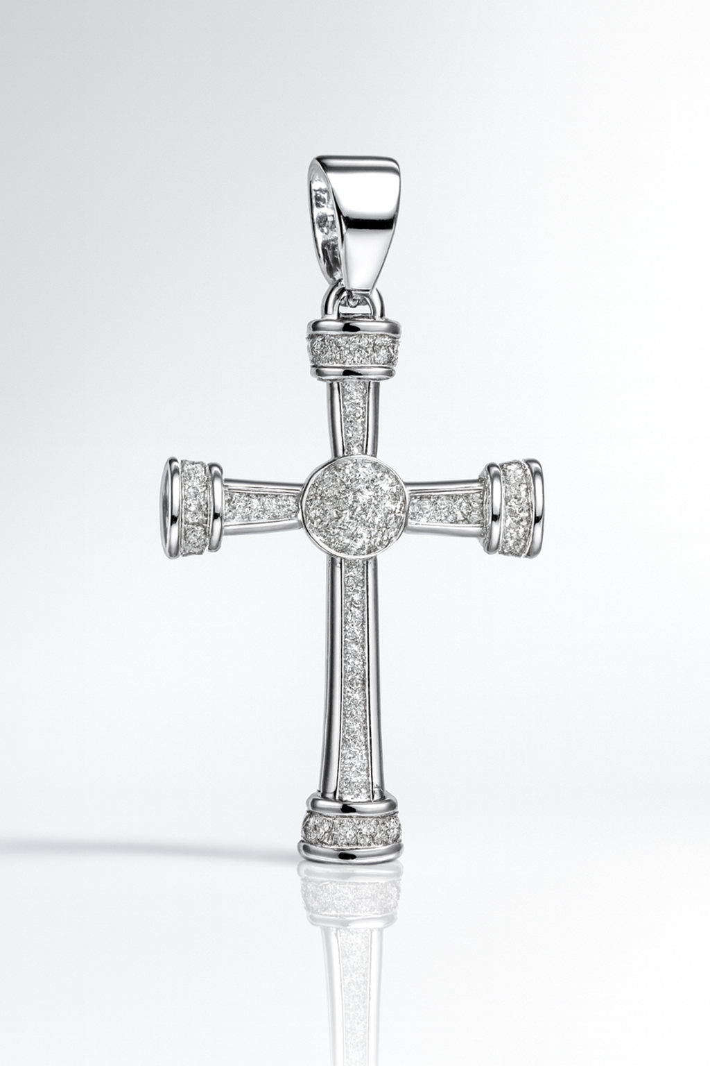 925 Sterling Silver Moissanite 1ct Cross Pendant
