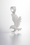 925 Sterling Silver Moissanite Eagle Pendant 1 Carat