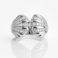 Mexican 925 Sterling Silver Moissanite 2ct Shell Cocktail Ring Size 8