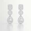 925 Sterling Silver Moissanite 2ct Drop Earrings