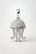 Luxury 925 Sterling Silver Moissanite Jellyfish Animal Pendant 1ct