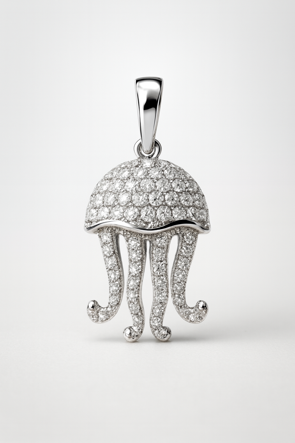 Luxury 925 Sterling Silver Moissanite Jellyfish Animal Pendant 1ct