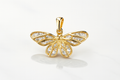 18K Gold Vermeil Butterfly Pendant with 1.5ct Moissanite