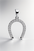 Mexican 925 Sterling Silver Moissanite Horseshoe Pendant 1ct