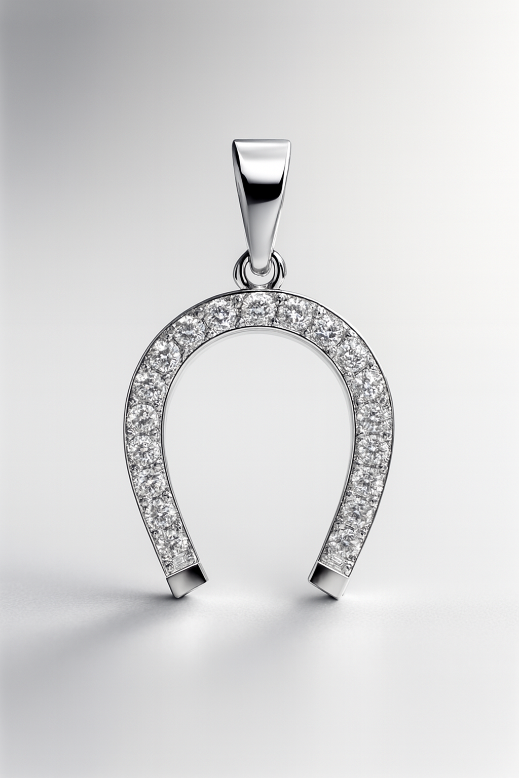 Mexican 925 Sterling Silver Moissanite Horseshoe Pendant 1ct
