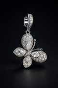 Luxury 2ct Moissanite Butterfly Pendant in 925 Sterling Silver