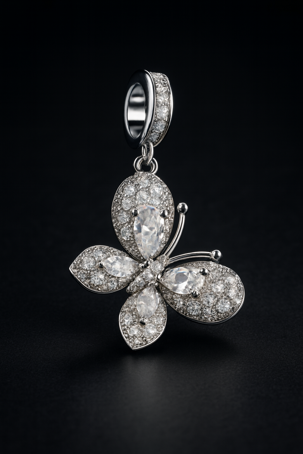 Luxury 2ct Moissanite Butterfly Pendant in 925 Sterling Silver