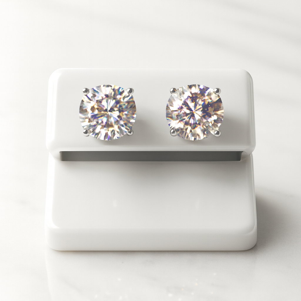 925 Sterling Silver 4.00ct Moissanite Stud Earrings