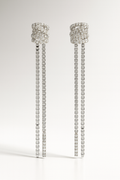 925 Sterling Silver Moissanite Drop Earrings, 2.0 Carat