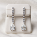925 Sterling Silver Moissanite 2.00ct Drop Earrings