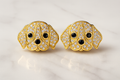 Italian 18K Gold Vermeil Silver Moissanite 1ct Stud Earrings