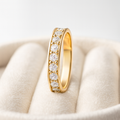 18K Gold Vermeil Silver Moissanite Eternity Band Ring 3.0ct Size 10