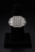 Men's 925 Silver Multi-Row Pave Moissanite Square Cluster Ring 2.5ct Size 10