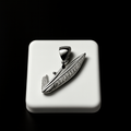 925 Sterling Silver Moissanite Pave Speedboat Pendant for Men 1ct