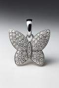 Pavé Butterfly 925 Sterling Silver Moissanite Pendant 1.00ct