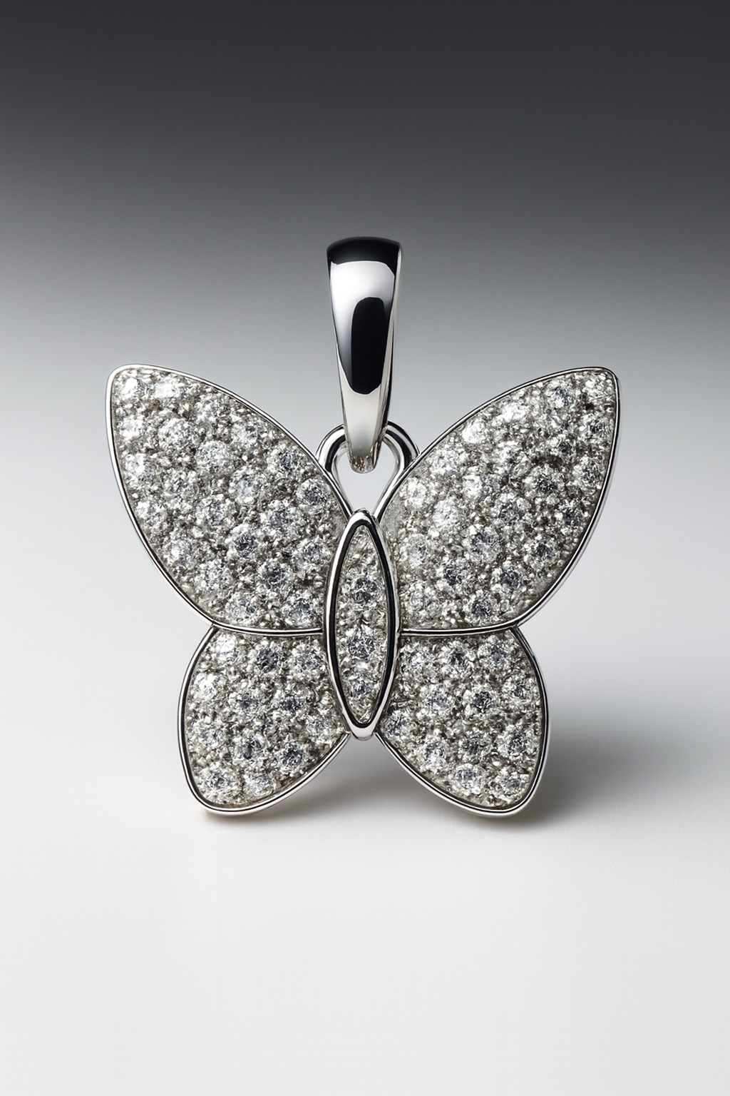 Pavé Butterfly 925 Sterling Silver Moissanite Pendant 1.00ct