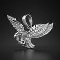 925 Sterling Silver Majestic Eagle Animal Pendant, 5.08g