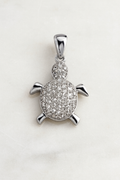 925 Sterling Silver Turtle Pavé Moissanite Pendant 1.0ct