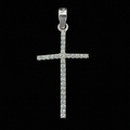 Sterling Silver Pavé CZ Cross Pendant