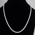 24in 925 Silver 60ct Moissanite 5mm Round Brilliant Tennis Necklace, 51g