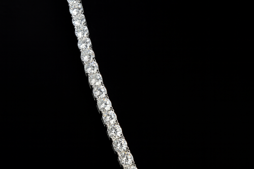 24in 925 Silver 60ct Moissanite 5mm Round Brilliant Tennis Necklace, 51g (2)