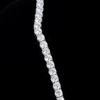 24in 925 Silver 60ct Moissanite 5mm Round Brilliant Tennis Necklace, 51g (3)
