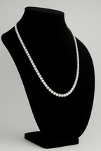 24in 925 Silver 60ct Moissanite 5mm Round Brilliant Tennis Necklace, 51g (4)