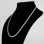 24in 925 Silver 60ct Moissanite 5mm Round Brilliant Tennis Necklace, 51g (5)