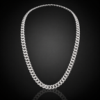 24in 925 Silver Miami Cuban Chain with 28ct Moissanite Pave, 10mm, 98g (2)