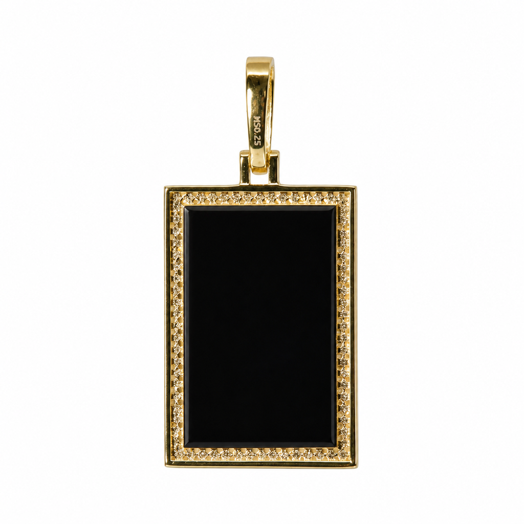 Queen of Diamonds Playing Card Moissanite 18K Gold Vermeil Pendant (2)