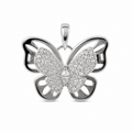 Pavé Moissanite Butterfly 925 Sterling Silver Pendant