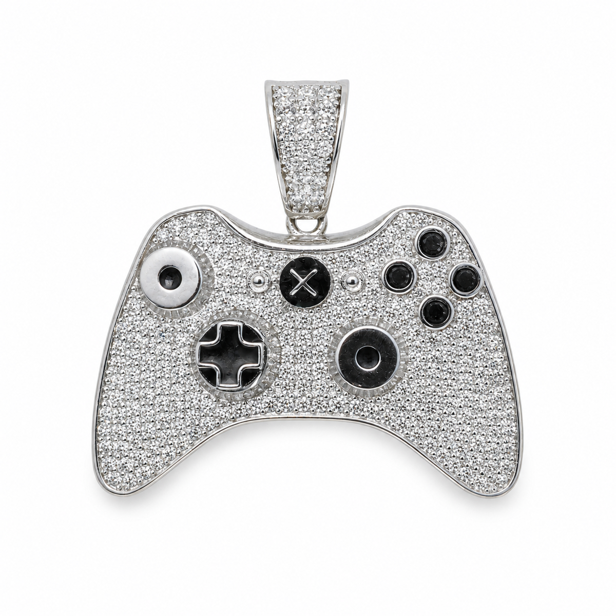 Iced Out Moissanite Pave Silver Game Controller Pendant 3.0ct 925 Sterling