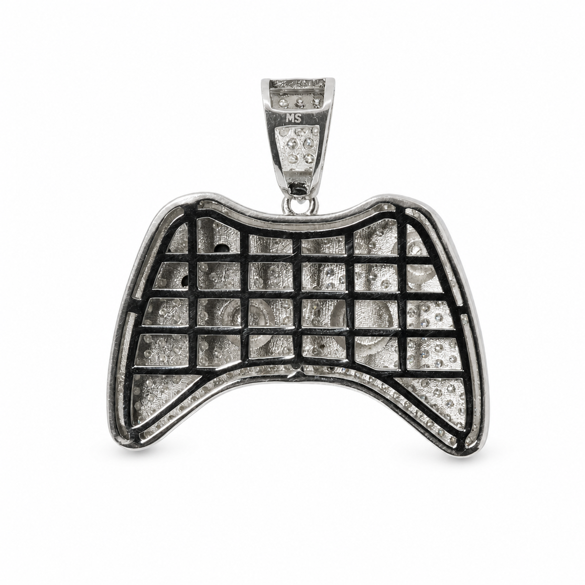Iced Out Moissanite Pave Silver Game Controller Pendant 3.0ct 925 Sterling (2)