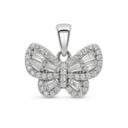 Silver sterling 925 cute butterfly pendant with Moissanite stones