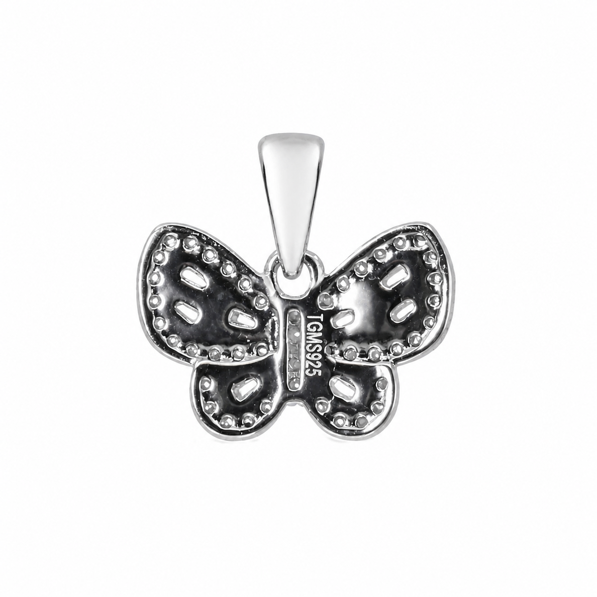 Silver sterling 925 cute butterfly pendant with Moissanite stones (2)