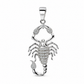 Men's 925 Silver Scorpion Pendant with 1.25ct Moissanite Accents