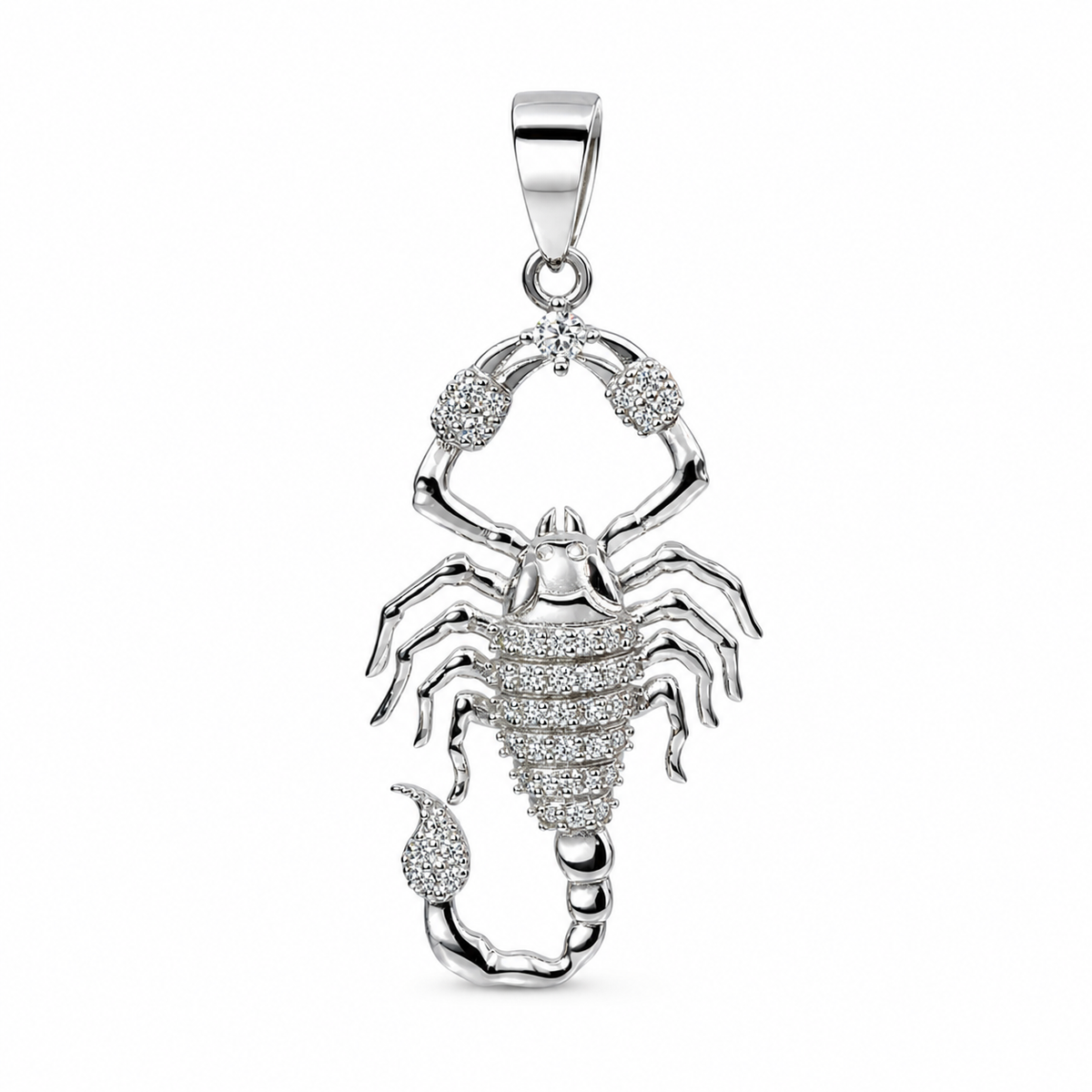 Men's 925 Silver Scorpion Pendant with 1.25ct Moissanite Accents