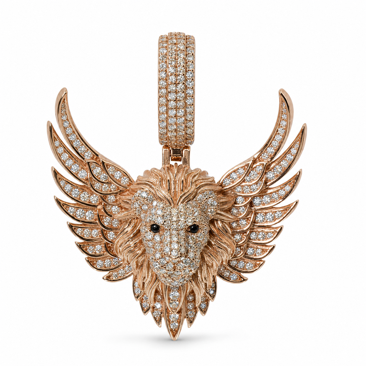 Winged Lion Head 925 Sterling Silver Moissanite 4.2ct Pendant