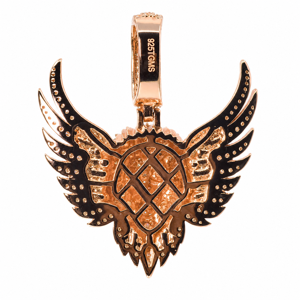 Winged Lion Head 925 Sterling Silver Moissanite 4.2ct Pendant (3)