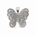 Pavé Moissanite Butterfly Pendant in 925 Sterling Silver 2.0ct