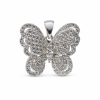 Pavé Moissanite Butterfly Pendant in 925 Sterling Silver 2.0ct