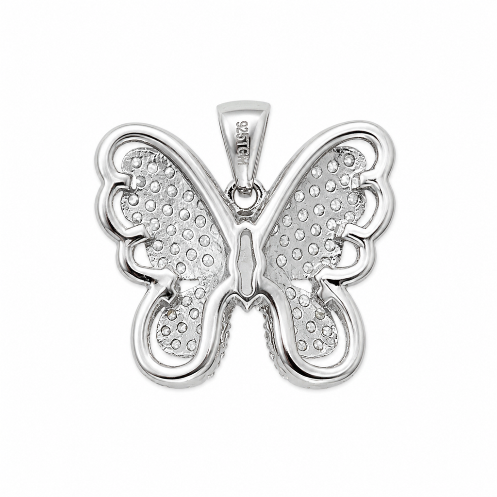 Pavé Moissanite Butterfly Pendant in 925 Sterling Silver 2.0ct (2)